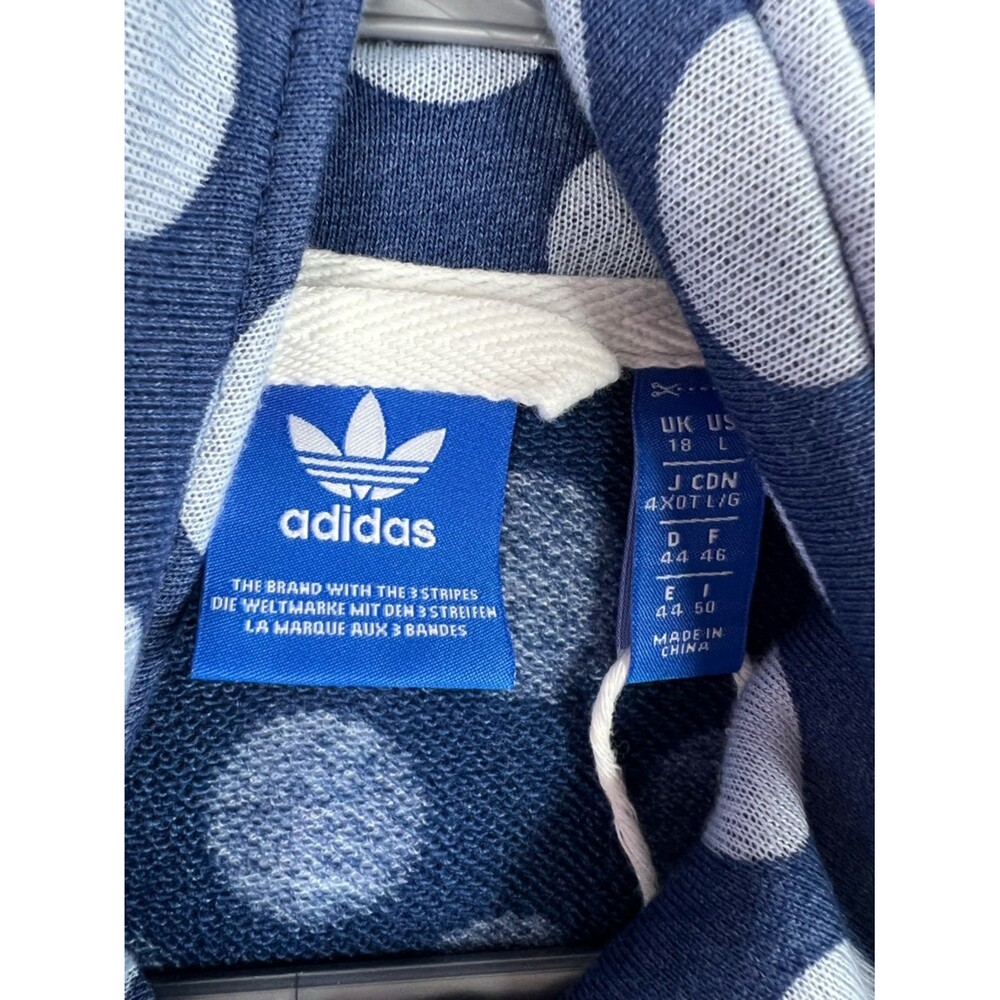 adidas sweater zip up dotted collared Navy and White Polka Dot Track Jacket - Picture 11 of 15